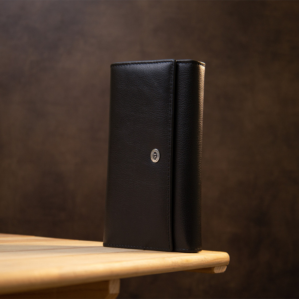 Універсальний жіночий гаманець ST Leather 19388 Чорний Київ - фото 7