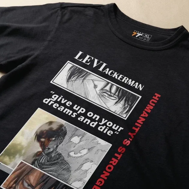 Футболка чоловіча з  принтом Атака Титанов Леви Акерман 5 Розмір 48 Дніпро - фото 3