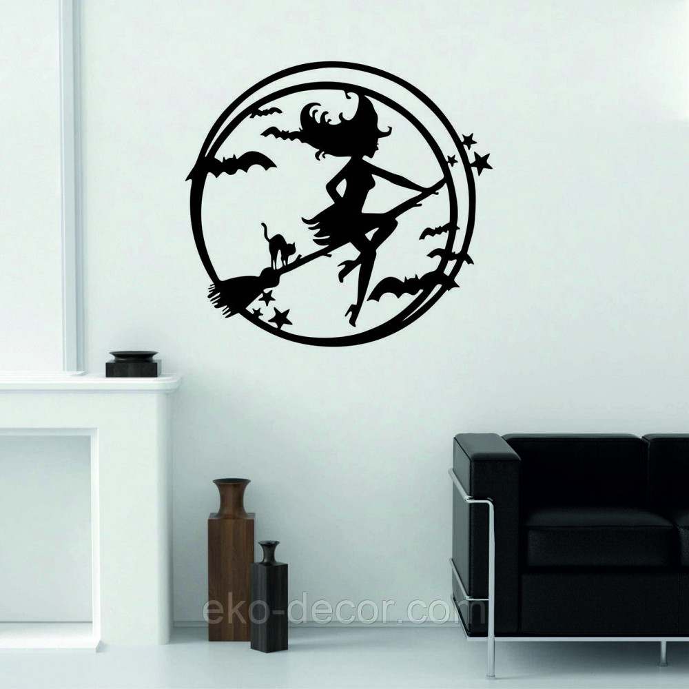 Декоративне настінне 3D Панно «Відьма», Декор на стіну з об'ємом 70*64 см, Чорний Київ - фото 3