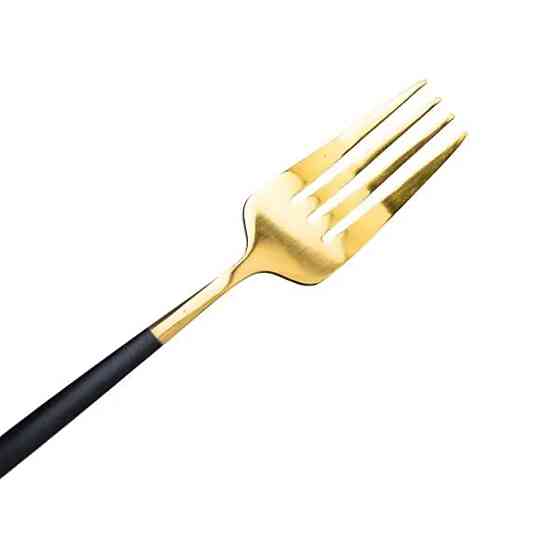 Yiwu Набір столових виделок 6 штук виделка столова з нержавіючої сталі 21.5 см Чорний із золото Киев