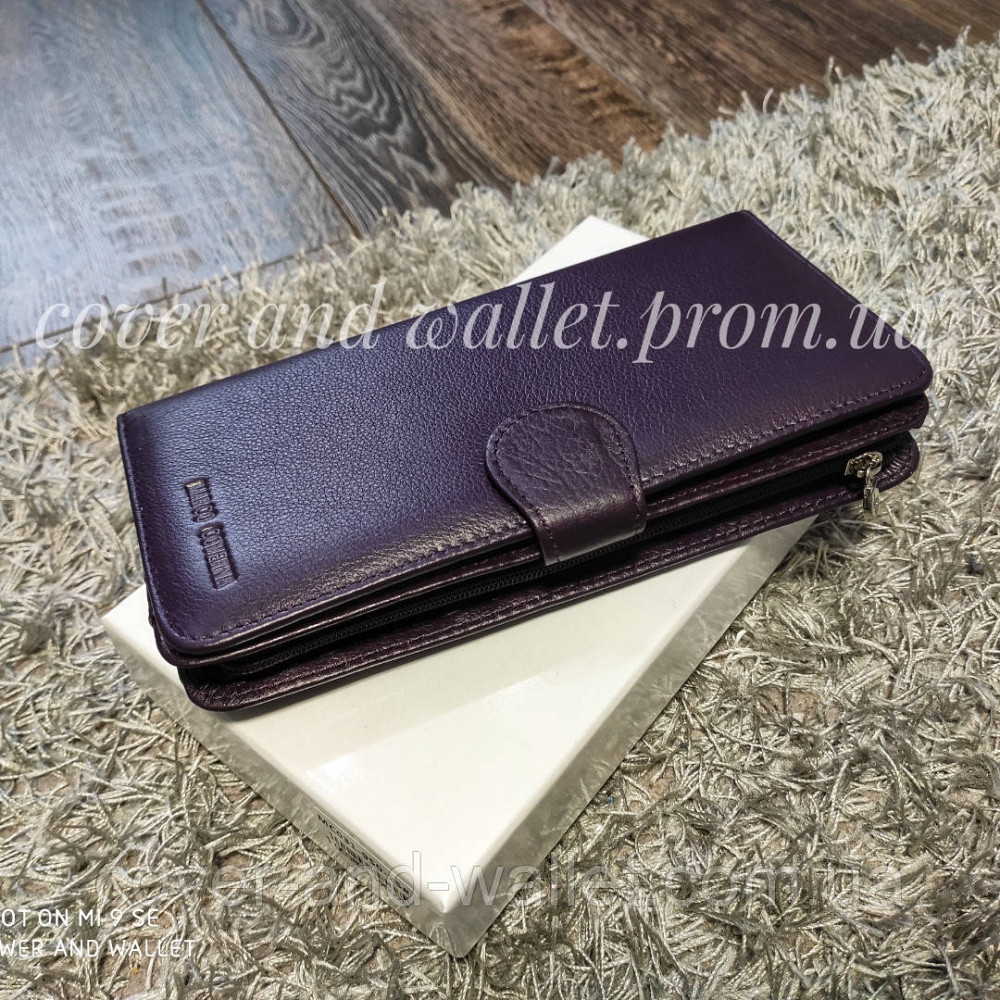 Красивый кожаный женский кошелек фиолетового цвета Marco Coverna MC031-950 Киев - изображение 3
