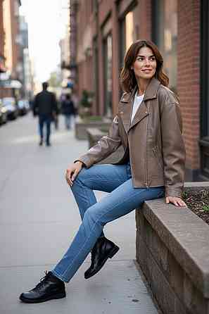 Куртка косуха жіноча весна/осінь Коричневий M Харків