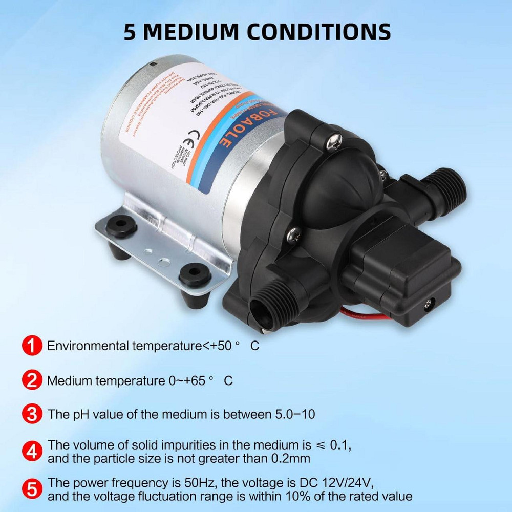 Насос водяной самоподводный мембранный, помпа с фильтром и переключателем давления для автодома сада авто Киев - изображение 4