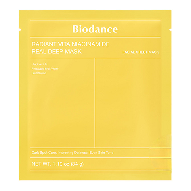 Маска гідрогелева освітлювальна з вітаміном С і ніацинамідом Radiant Vita Niacinamide Real Deep Mask Biodance 1 шт Вінниця - фото 1