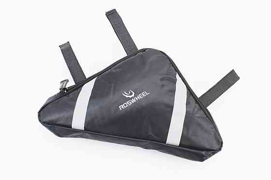 Сумка під раму трикутна 280х220х200мм, кріпл. на липучці, вологозахисна, світловідбиваючі смуги, чорна Київ