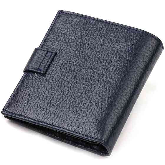 Модный мужской бумажник из натуральной зернистой кожи CANPELLINI 21746 Синий Киев