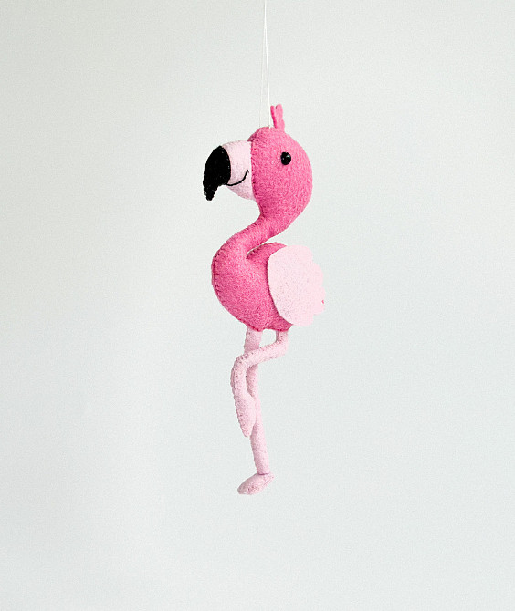 Іграшка з фетру ручної роботи Рожевий фламінго Київ - фото 3