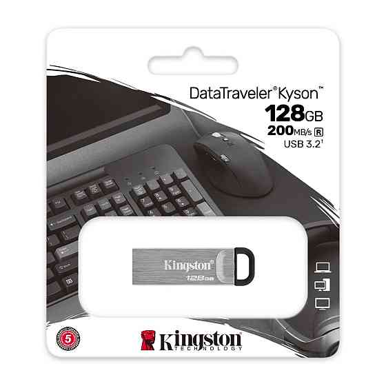 Flash Kingston USB 3.2 DT Kyson 128GB Silver/Black Київ