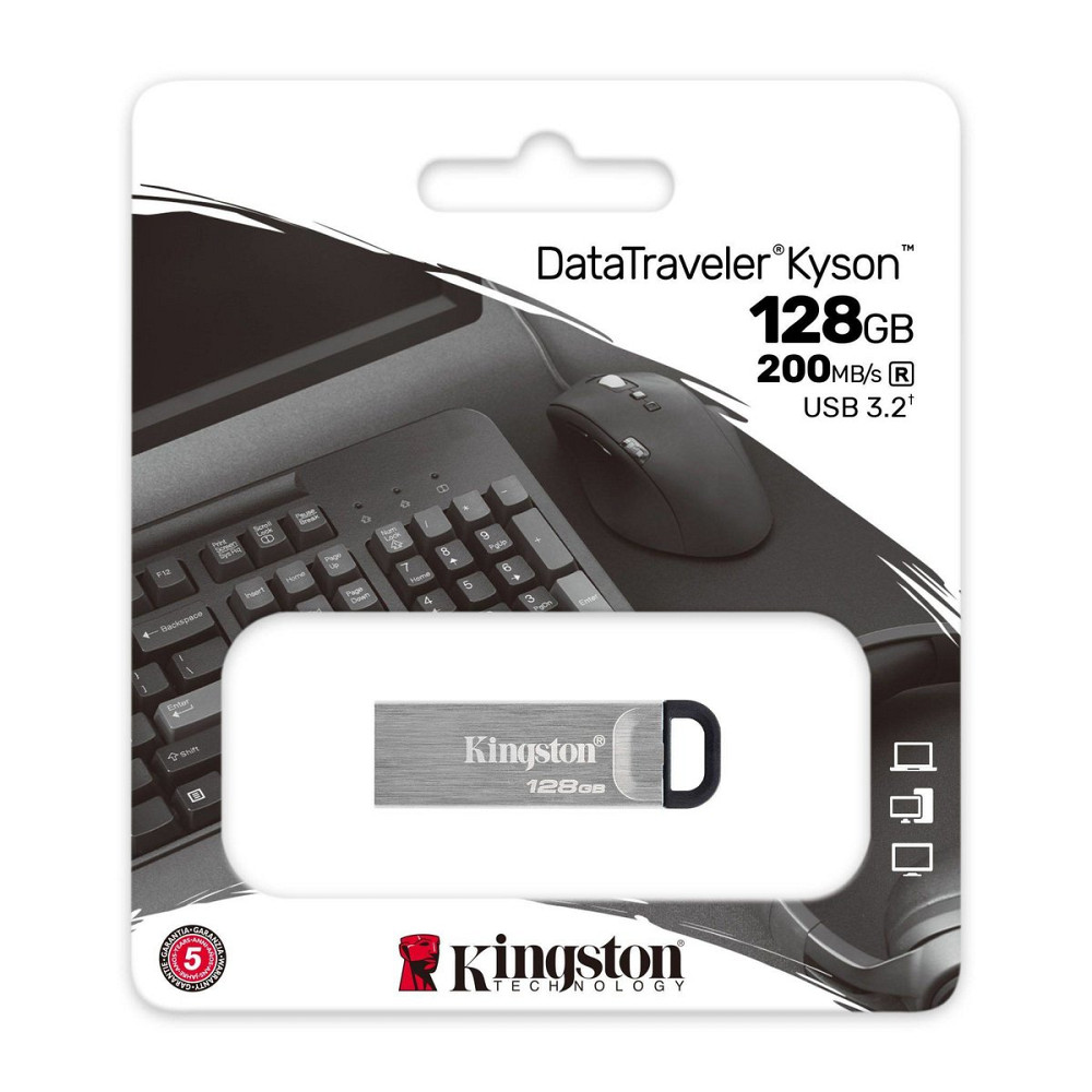 Flash Kingston USB 3.2 DT Kyson 128GB Silver/Black Київ - фото 1