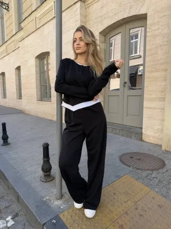 Жіночий костюм 2-ка з двунитки бежевий чорний Одеса