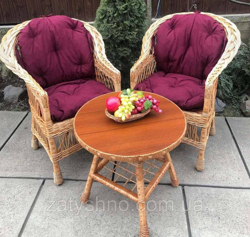 Плетеная мебель из лозы с подушками фиолетовыми Киев - изображение 1