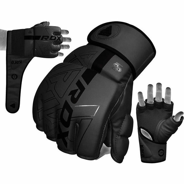 Рукавиці для ММА RDX F6 KARA Matte Black XL (капа у комплекті) Каменское - изображение 7