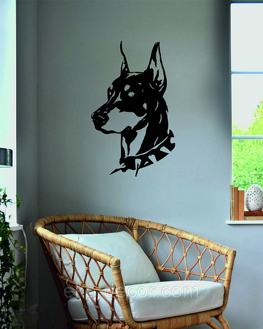 Декоративное настенное Панно «Доберман», Декор на стену 90*55 см, Черный Киев - изображение 7