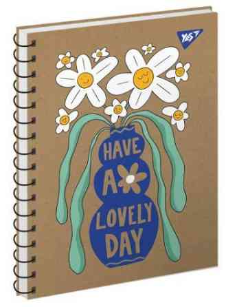Блокнот В6/120 арк. "Yes" # од.спіраль білила Have a lovely day крафт, 681915, шт Київ