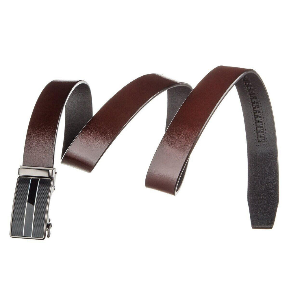 Крепкий мужской ремень с автоматической пряжкой Vintage 20210 Коричневый Киев - изображение 10