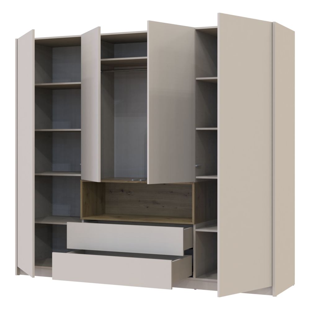 Шкаф для одежды с нишей Doros Дэйл 206х52х220 см Кашемир/Дуб артизан (DRS-011286) Львов - изображение 4