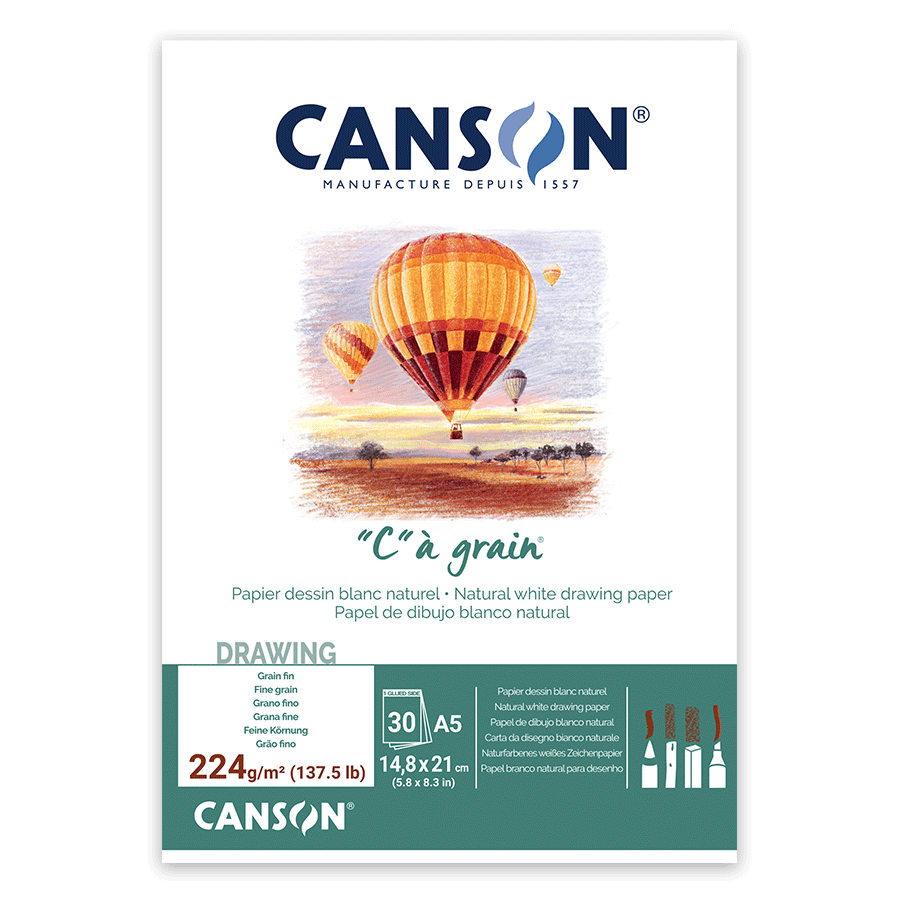 Склейка для эскизов и рисунка CíGRAIN А4 (21х29,7см) 224г/м2 30л белая бумага Canson A5 Киев - изображение 1