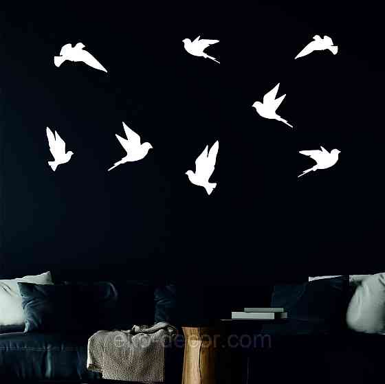 Декоративне настінне Панно «Пташка» Декор на стіну (ціна за 1 шт.) 20*11 см, Білий Київ