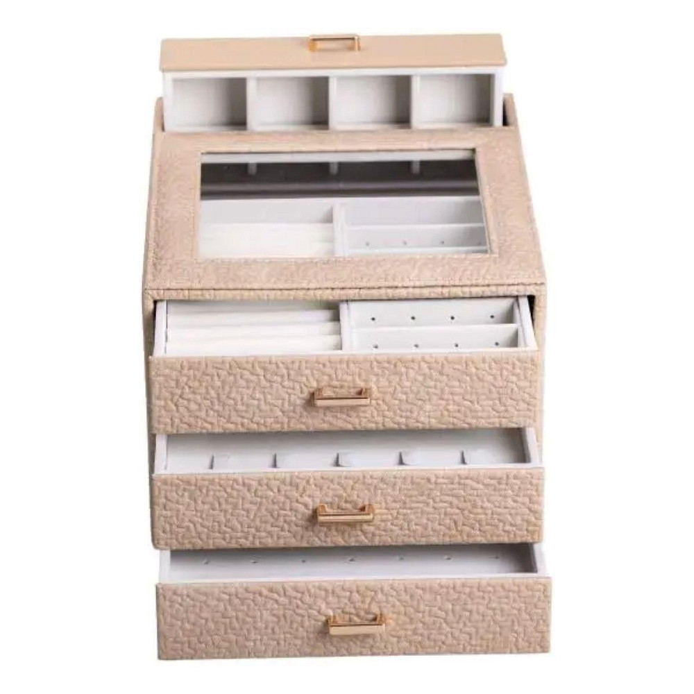 Скринька для прикрас з еко шкіри 3 яруси органайзер для ювелірних виробів HP-5-16CR Київ - фото 3