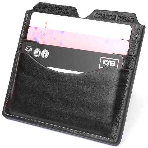 Шкіряний картхолдер GRANDE PELLE 11502 Чорний Київ