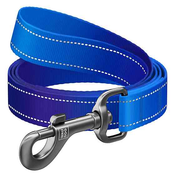 Поводок для собак нейлоновый WAUDOG Nylon Mono, светоотражающий, M, Ш 20 мм, Длинна 122 см синий Киев