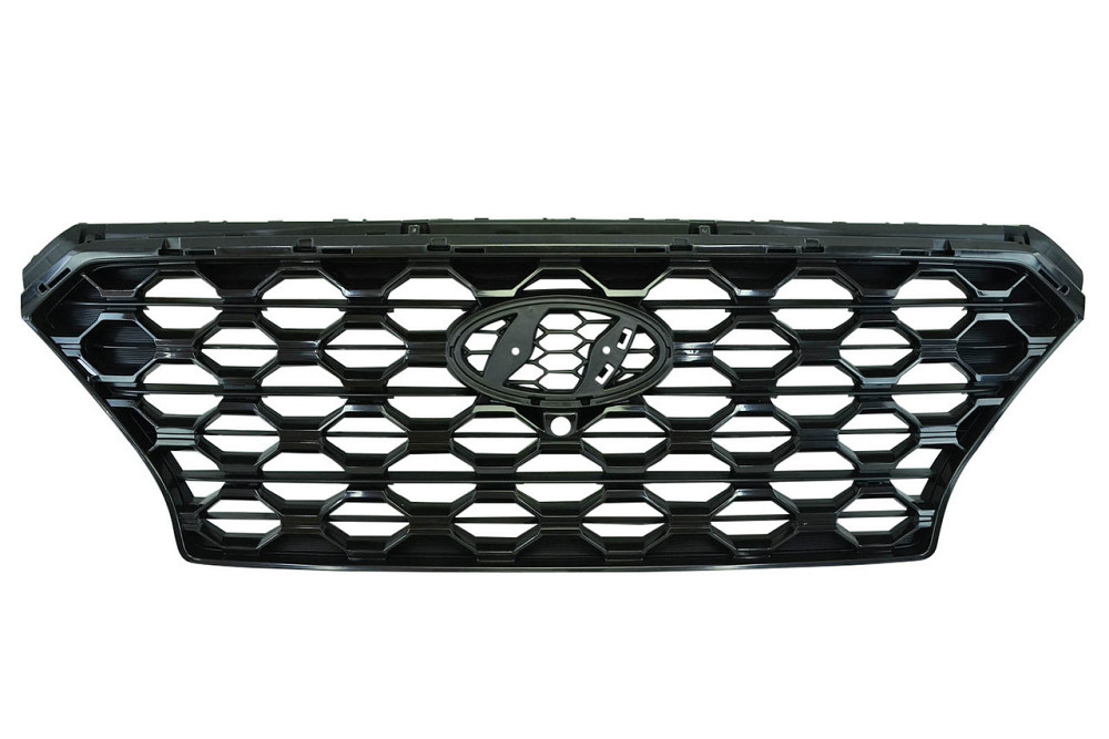 Грати Хюндай Santa Fe 4 ТМ дорест (2019-2021) чорна під камеру (відламане кріплення) радіатора Мукачево - фото 2