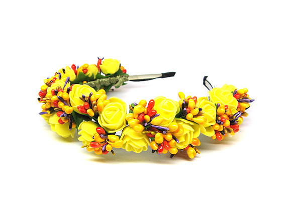 Обруч для волос красивый Розы желтые Киев - изображение 1