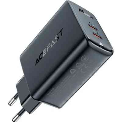Зарядное устройство Acefast 2xUSB 50W (USB-C+USB-C) Gan A29 Fast Charger Black (6974316281443) Винница