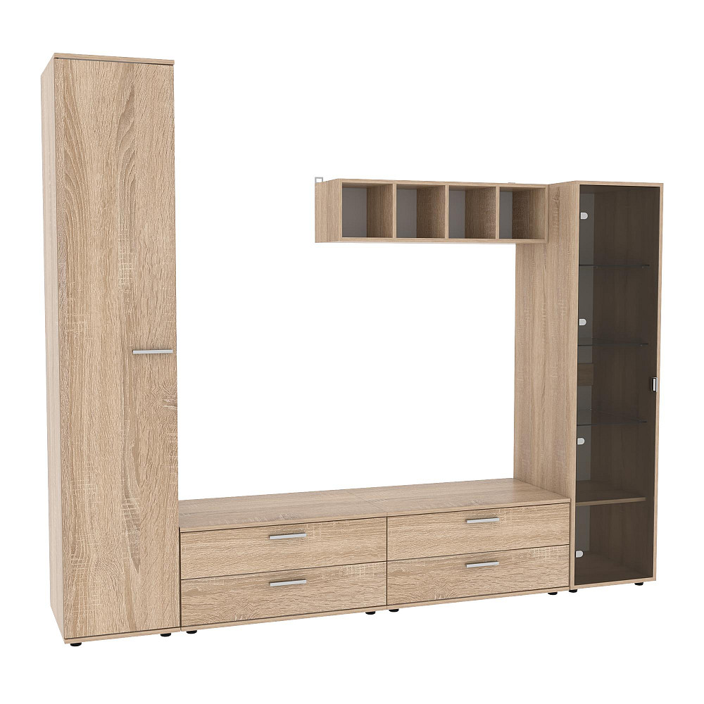 Стенка в гостиную Hugo-4, Дуб Сонома, 2480х520х2120 Львов - изображение 1