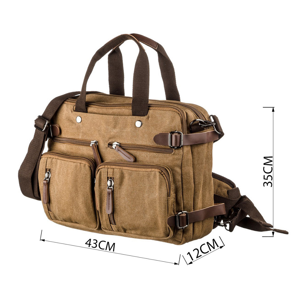 Сумка-трансофрмер текстильная большая Vintage 20152 Песочная Киев - изображение 4