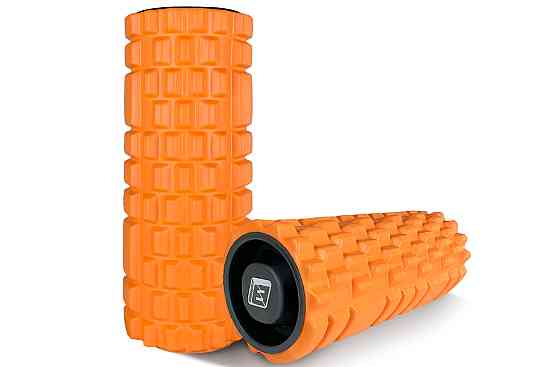 Масажний ролик EasyFit Grid Roller 33 см v.1.1 міцний масажер (помаранчевий) Коломия