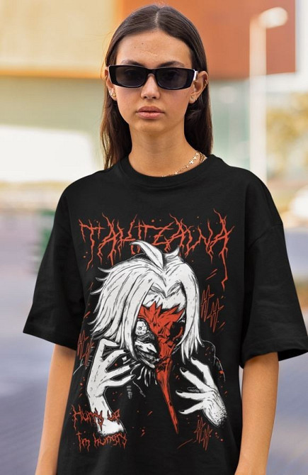 Футболка для хлопчика з аніме принтом Токійський гуль оверсайз (зріст від 165 до 180) Чорний AnimeJ0833m Дніпро - фото 4