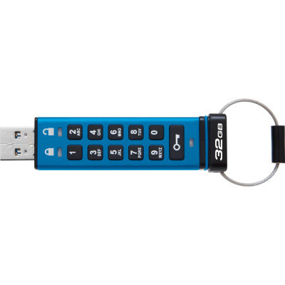 USB флеш накопитель Kingston 32GB IronKey Keypad 200 AES-256 Encrypted Blue USB 3.2 (IKKP200/32GB) Винница - изображение 2