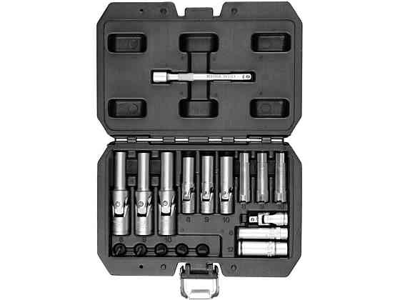 Набір ключів до свічок розжарювання YATO з квадратами 1/4" і 3/8", 18 елем. [20] Одеса