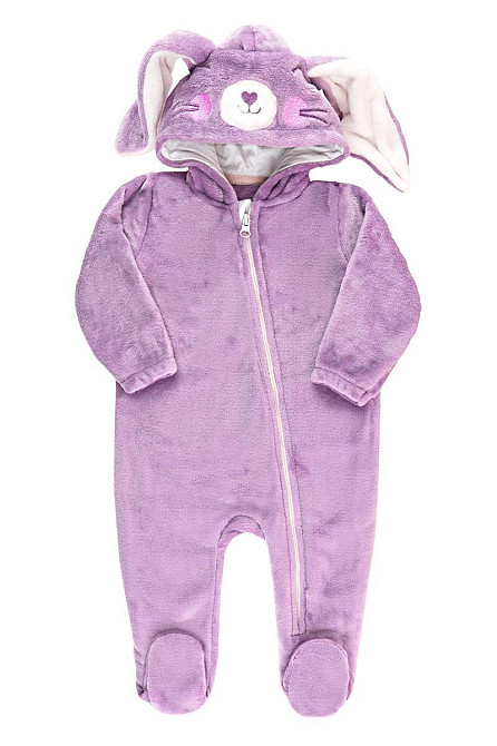 Комбінезон теплий для новонароджених, бузковий топ 62 Крохатушка одяг Київ - фото 1