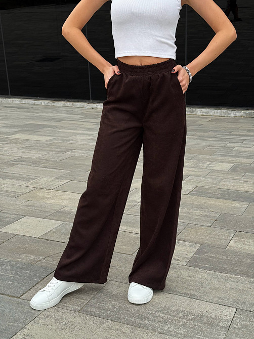 Жіночі вельветові штани палаццо "Garda" | Норма і батал Шоколадний, 50-52 Київ - фото 1