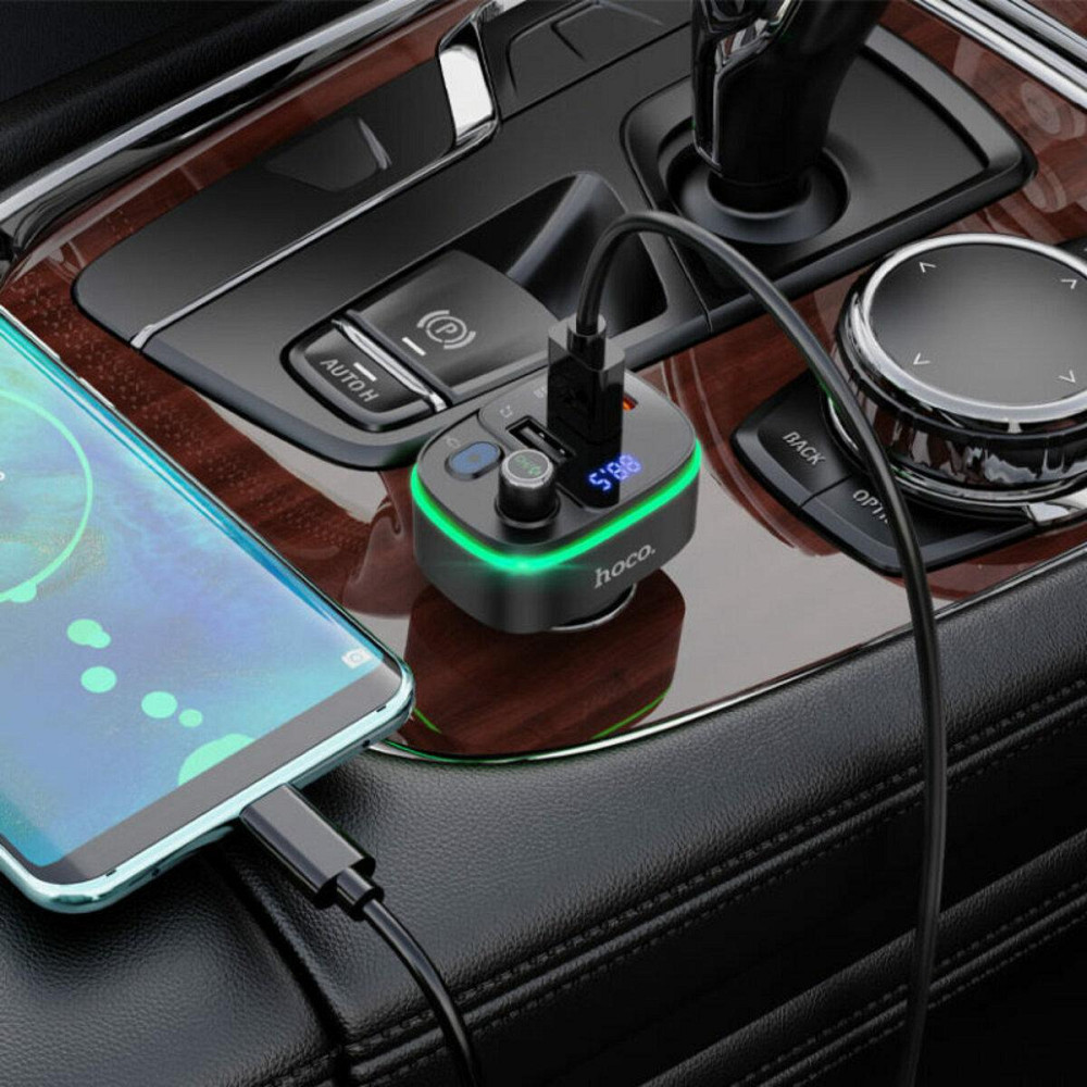 Автомобильное зарядное устройство с FM-модулятором HOCO E62 Fast PD20W+QC3.0 car bluetooth,FM transmitter, Одесса - изображение 7