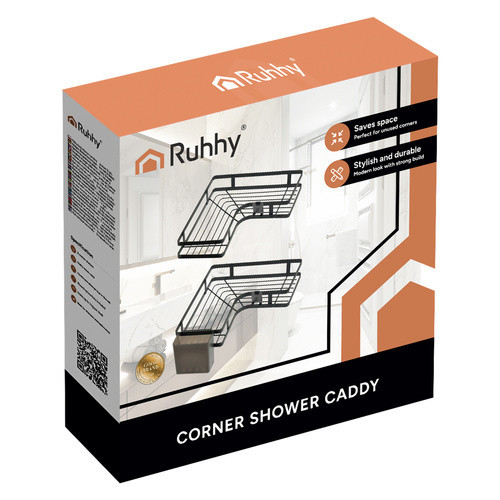 Угловая полка для ванной комнаты набор из 2 шт Ruhhy (27092) Black Нововолынск - изображение 9