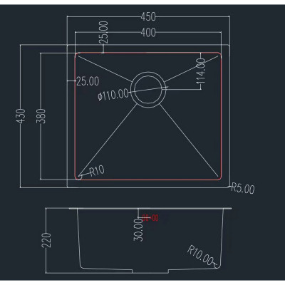 Мийка кухонна GRANADO Under top STEEL S304 (GS08304) Вінниця - фото 7