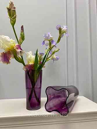 Ваза скляна 17*17*30 см "Бадді-L" бузкове товсте скло Київ