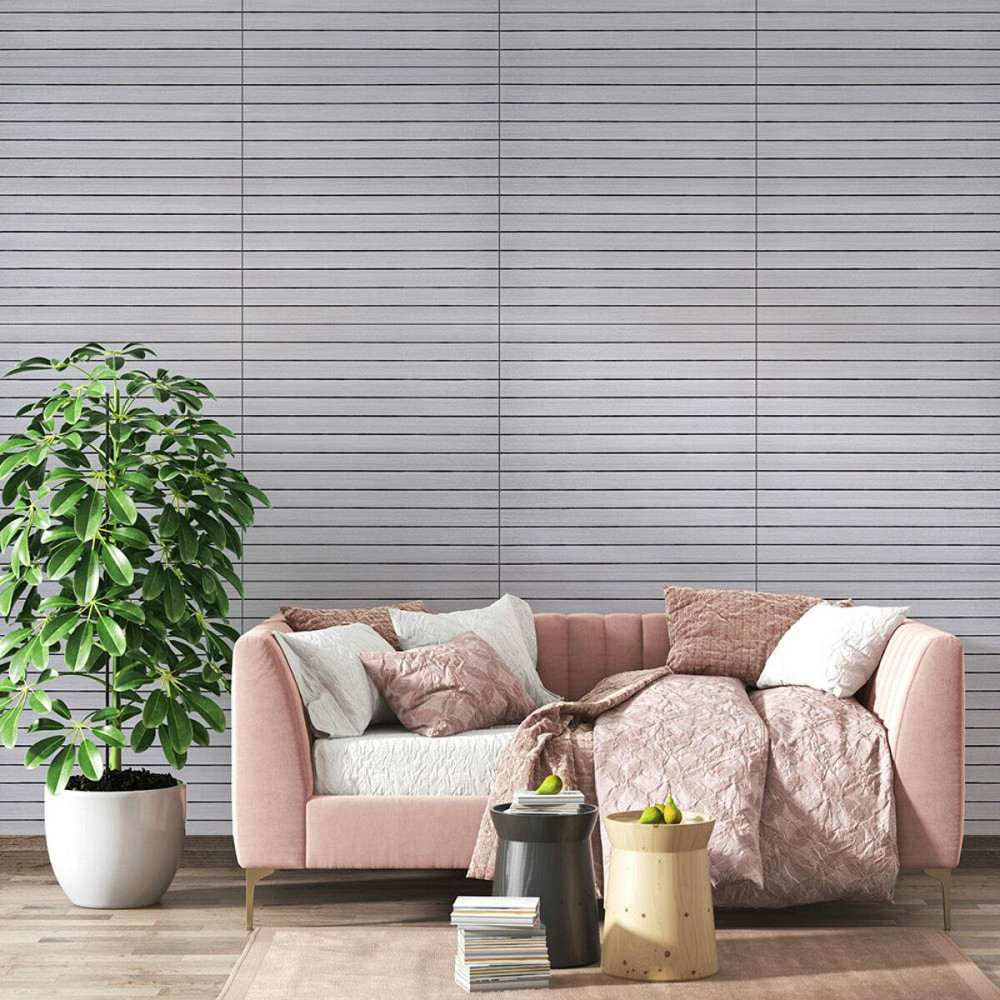 Покрытие виниловое самоклеющееся 3D рейки 600х600х2,8мм Кедр серебряный SW-00002198 Киев - изображение 6