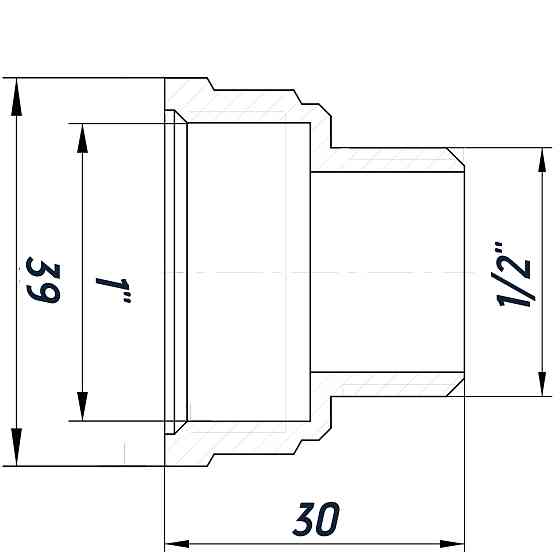 Перехідник редукційний 1″х1/2″ВЗ нержавіючий SK533S OPTIMUM Київ