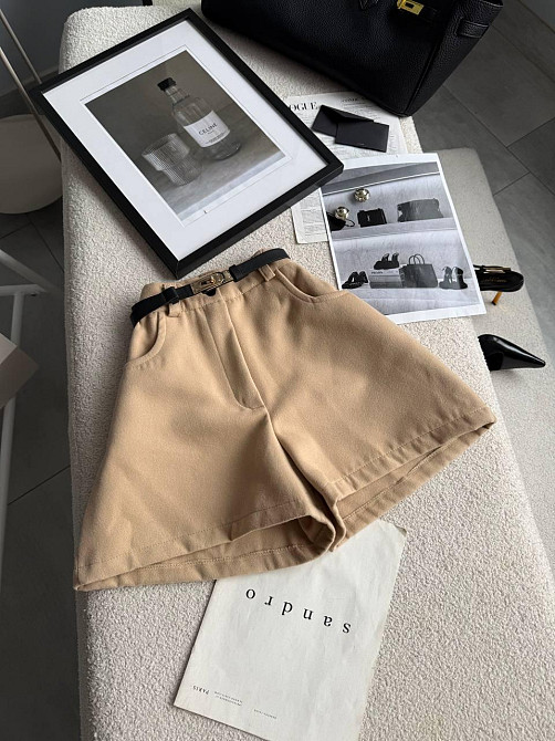 Женские базовые повседневные шорты турецкий кашемир Бежевий, 46 Одесса - изображение 3