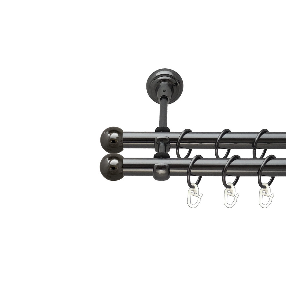 Карниз Orvit Куля Болонь металевий дворядний відкритий Онікс 19\19 мм 300 см (00-00014940) Львов - изображение 1