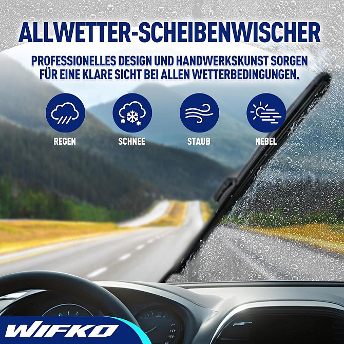 Щетки стеклоочистителя Wifko для Toyota Yaris MK3 2012–2019, передние + задние, комплект всесезонных Киев - изображение 4