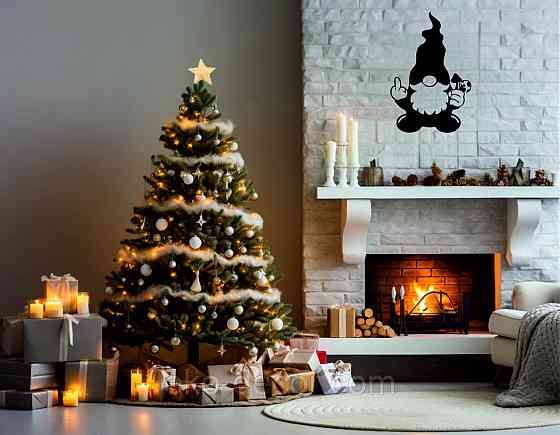 Декоративное настенное Панно «Гном», Декор на стену 70*46 см, Черный Киев