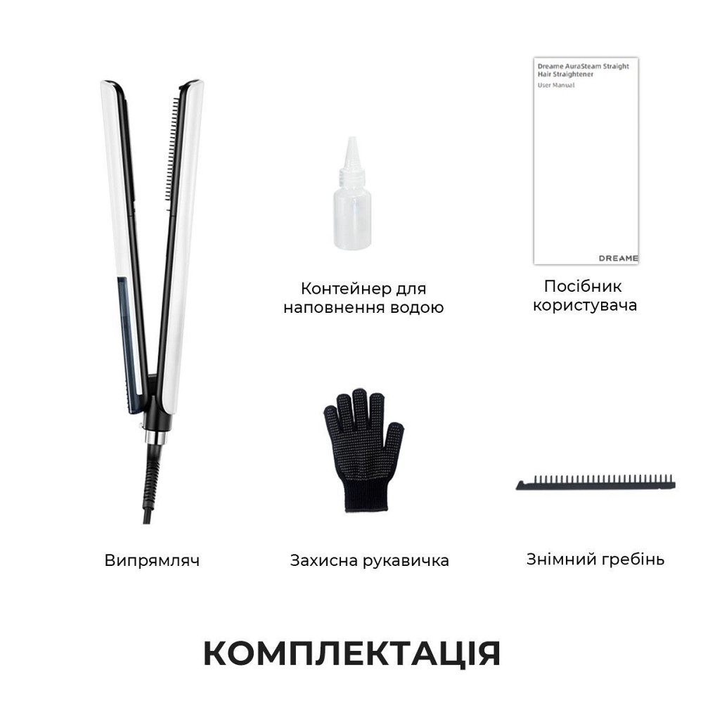 Праска (випрямляч) для волосся Dreame AuraSteam Straight White (AA01A) ( 25890 ) Харьков - изображение 16