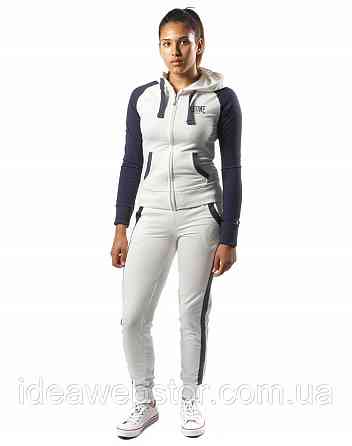 Спортивний костюм Leone жіночий White Blue XS біло-синій комплект для спорту фітнесу прогулянок і повсякденного носіння Київ