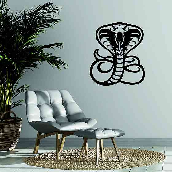 Декоративне настінне Панно  «Кобра» , Декор на стіну 70*60 см, Чорний Київ