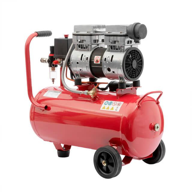 Компресор, 24 л, 0,75 кВт, 230 В, 8 атм, 145 л/хв, 1400 об/хв, малошумний, безмасляний, 2 циліндри, 63 дБ INTERTOOL PT-0022 Київ - фото 4